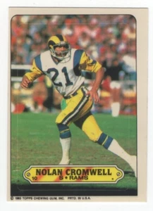 1983 Topps Football Sticker #10 Nolan Cromwell - Los Angeles Rams - Bild 1 von 1