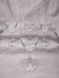 4 Champagne Glasses with Decorative Stem, 7.5 inches tall, 2 inch width at mouth - Picture 1 of 4