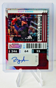 RILEY ADAMS 2022 Panini Contenders Baseball #45 Auto RC Red /10 Nationals