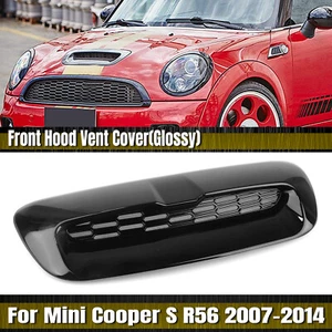 Gloss Black Front Hood Vent Cover For Mini Cooper S R56 R57 R58 R59 2007-2014 - Picture 1 of 12
