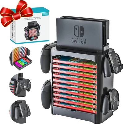 Storage Tower for Nintendo Switch - Stackable Game Disk Rack and Controller Org - image 1 of 4