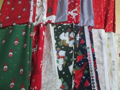 8 m x 1,40m Baumwolle Weihnchtsstoff Stoffpaket 16  verschiedene Muster Neu ! - Bild 1 von 4
