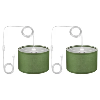 Lámpara colgante enchufable, paquete de 2 accesorios de lámpara colgante con cable de cuerda de 15 pies con encendido/apagado... Foto 1 de 4