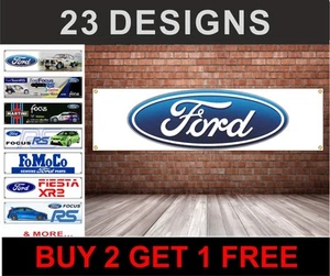 ford logo banner ford logo sign pvc garage workshop mancave flag wall display - Picture 1 of 1