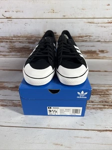 adidas Nizza Casual Shoes Sneakers Canvas Black CQ2332 Mens Size 9.5 New In Box - Picture 1 of 8