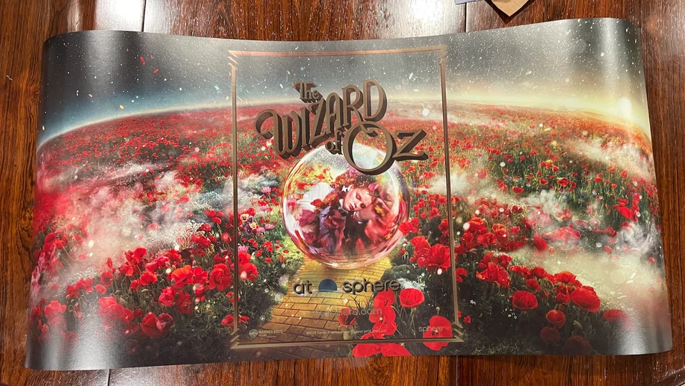 Stunning Wizard Of Oz Sphere Limited Edition Large 19x38” VIP Poster Gold Foil - Image 1 of 1