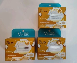 3 Packs Gillette Venus Comfortglide 5 Blades Each, 4 Cartridges Each, Total 12 - Picture 1 of 4