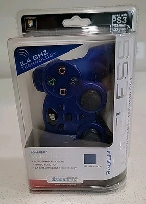 Dreamgear Radium WIRELESS 2.4 GHZ Blue controller for PS3 Playstation BRAND NEW! - Image 1 of 4