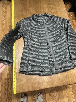 Athleta Jacket Womens Small Dark Olive Down Quilted Puffer Lightweight #201224 - Image 1 of 4