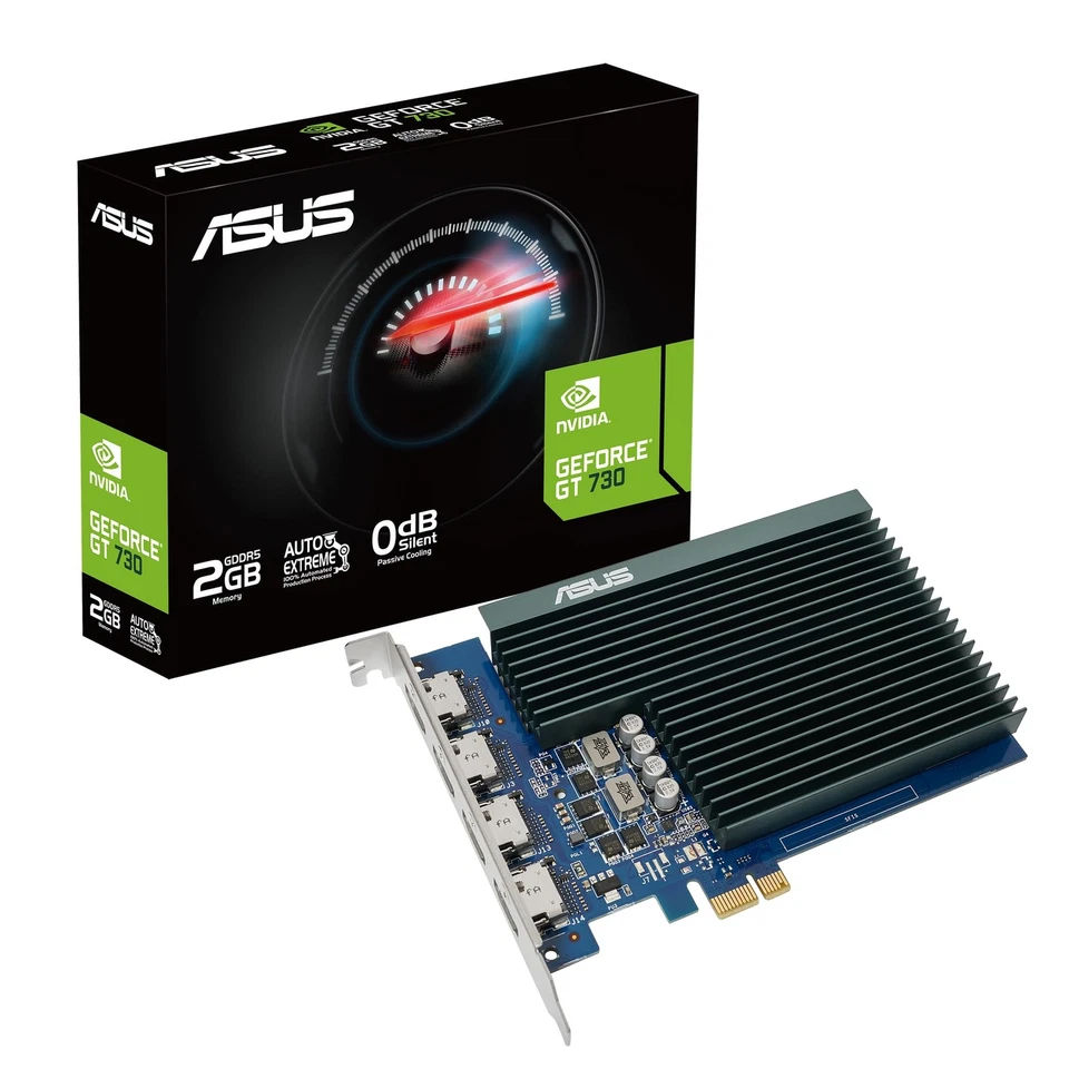 Asus GeForce GT 730 Scheda Grafica 2 GB GDDR5 PCIe 2.0 4 HDMI 1.4b OpenGL 4.6 - Immagine 1 di 4