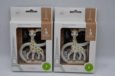 2-PACK Sophie La Girafe - So Pure Natural Rubber Soft Baby Teething Ring France - Image 1 of 3