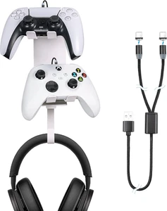 Pacchetto supporto da parete per cuffie controller 4 in 1 per PS5 Xbox Switch Pro - Foto 1 di 15
