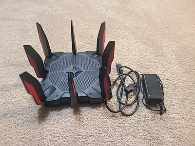 TP-LINK Archer AX11000 Tri-Band Wi-Fi 6 Gaming Router - Black/Red - Image 1 of 4