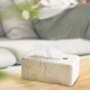 Rectangle Tissue Box Holder Tabletop Car Kitchen Napkin Dispenser Home Decor - Picture 1 of 7