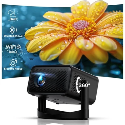Portable 5G WiFi Mini 4K Smart Projector Bluetooth Home Video Projector Android - image 1 of 4