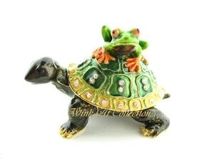 Caja de baratijas con joyas de tortugas y ranas - Imagen 1 de 3