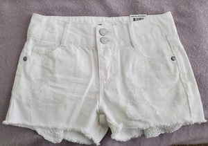 NEW Epic Threads Girls Frayed Hem White Denim Distressed Shorts, Size 8 - Picture 1 of 6
