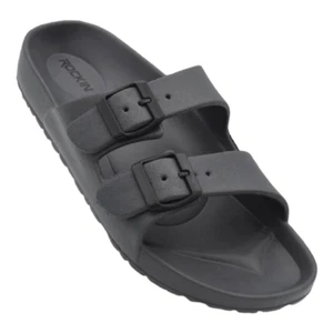 Huntington Buckle Slides- Charcoal - Picture 1 of 6