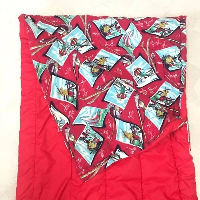 Saco de dormir MCM rojo vintage camping franela forrado pato caza pesca esquí Foto 1 de 4