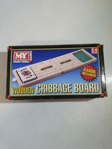 Folding Cribbage (Crib) Board - Pack Of Vintage Cards Boxed With Instructions - Picture 1 of 14