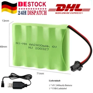 6V 2400mAh Ni-MH AA Baterías SM-2P 2Pin Enchufe con Cargador USB para RC Car Truck - Imagen 1 de 10