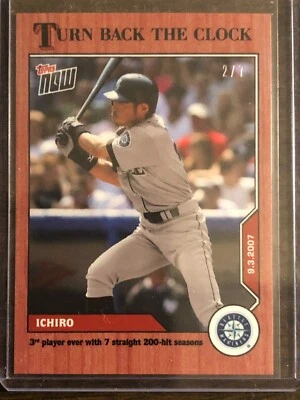 2020 Topps Now Turn Back the Clock #157 Ichiro Suzuki Seattle Mariners 2/7 - Image 1 of 2