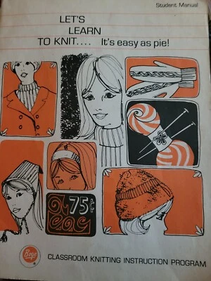 Let's Learn to Knit, It's easy as pie! Instructional Student Manual Boye VG B2 - Image 1 of 4