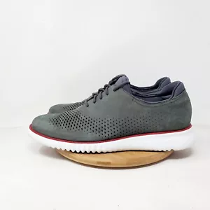 Cole Haan 2.Zerogrand Laser Shoes Mens 10.5 Green Grey Oxford Wingtip Sneaker - Picture 1 of 14