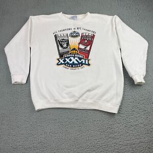 Vintage Super Bowl XXXVII Sweatshirt Mens Large 2003 NFL Buccaneers Raiders*