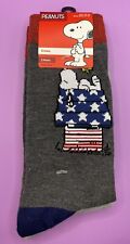 Brand New Womens Snoopy Peanuts Package Of 2 Pairs of Crew Logo Socks Size 10-13