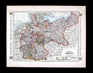 1921 Johnston Map Germany Poland Berlin Hanover Hamburg Danzig Bavaria Dexter Ad - Picture 1 of 2