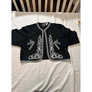 Vintage Lennie LNY New York schwarz-weiße Strickjacke - Bild 1 von 17