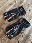 Shark Head Summer Leather Mesh Gloves Black Deerskin Perforated