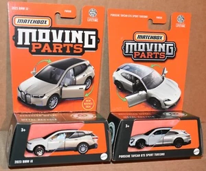 Matchbox 2023 BMW iX & PORSCHE TAYCAN GTS SPORT TURISMO MOVING PARTS LOT 2 NEW - Picture 1 of 7