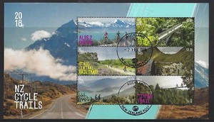 NEW ZEALAND 2018 NZ CYCLE TRAILS MINIATURE SHEET FINE USED - Picture 1 of 1