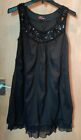 Yumi Black Embroidered Embellished Cut Out Sleeveless Dress Size Uks Eu38 Bnwot