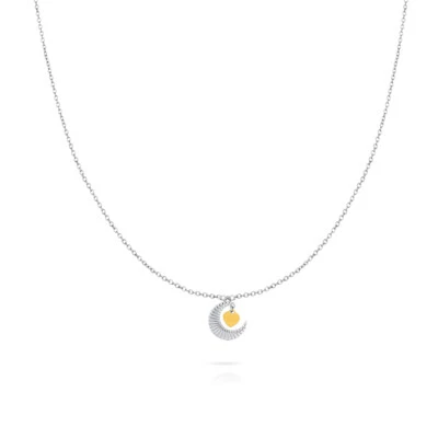 Ops Objects Collana Donna in Acciaio con Luna e Cuore OPSCL-773 - Immagine 1 di 3