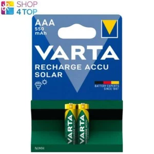 2 VARTA RECHARGE ACCU SOLAR AAA BATTERIES LR03 550mAh NiMH 2BL HR03 1.2V NEW - Picture 1 of 1