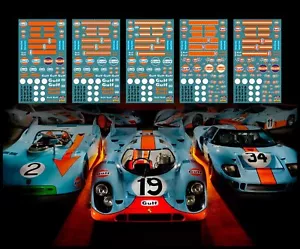 G U L F Waterslide Decals 1/64 for CUSTOM Compatibl Hw & all Cars Type #106-110 - Picture 1 of 13