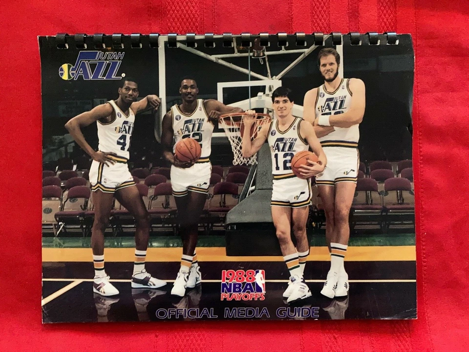 1987-1988 NBA Utah Jazz playoffs media guide / Eaton / Malone / Stockton - Image 1 of 1