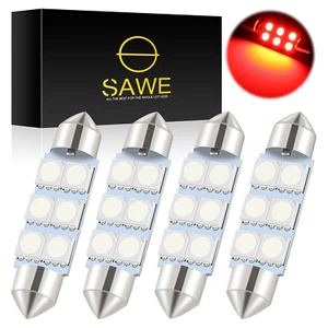 4 x SAWE 41mm 42mm 6SMD LED Domo Mapa Interior Bombillas 578 211-2 212-2 Rojo - Imagen 1 de 6