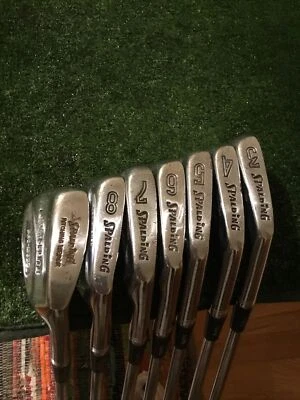 Spalding Power Flite Pro Model Irons Set 3-8 & PW Lightweight Steel Shafts - Image 1 of 4