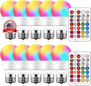 Focos Bombillas De Colores Para Cuartos Con Control Remoto Paquete De 10 - Picture 1 of 8