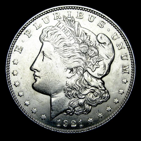 1921-D Morgan Dollar Silver ---- Gem BU Coin ---- #KK892 Cover