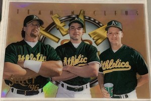 1996 Select Team Nucleus Mike Bordick Terry Steinbach Mark McGwire #5