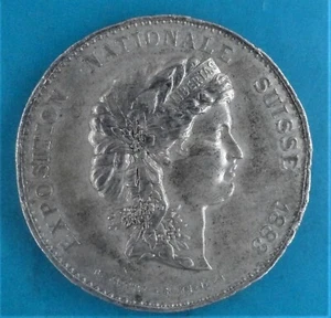 Swiss Medal  Zurich 1883  'Exposition Nationale Suisse' Ø 45.0 mm 28.0gr - Picture 1 of 11