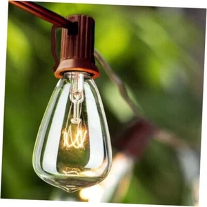 Outdoor String Lights Patio Lights with 25 ST35 Vintage Edison 25FT St35-brown - Picture 1 of 8