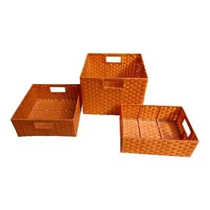 Vintage Woven Plastic Storage Baskets - Set of 3 - Bild 1 von 9