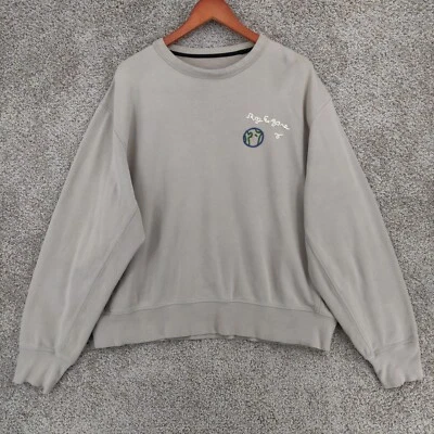 Rag Bone Sweatshirt Mens XL Beige Heavyweight Crew Casual Designer Embroidered - Image 1 of 4