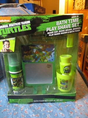 (1102) Nuevo en caja Juego de afeitado para jugar Tortugas Ninja Adolescentes Mutantes Juego de baño Taza Cepillo Espejo Foto 1 de 3